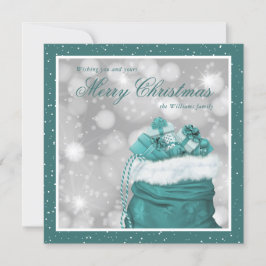 Elegantes tarjetas Verde azuladas de navidad navid