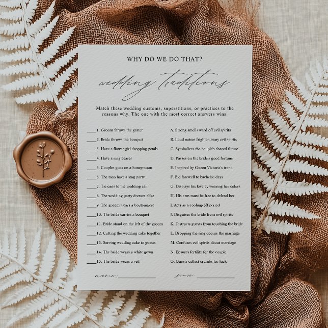Elegantes tradiciones de bodas Tarjeta de juego de (Subido por el creador)