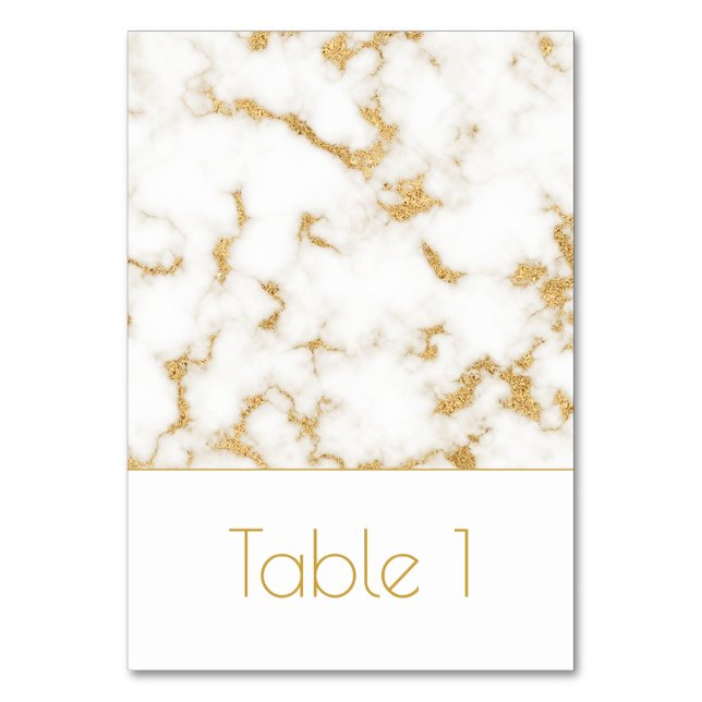Elegantes venas de oro de mármol número de mesa Bo (Anverso)
