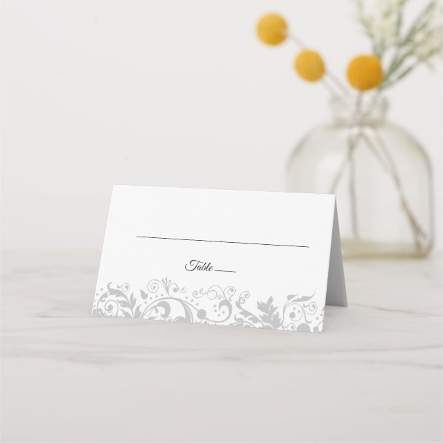 Elegantes viñas boda tarjeta de asiento (Anverso)