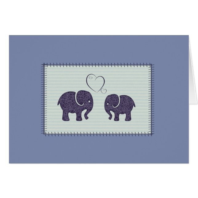 Elegantes y elegantes elefantes lindos enamorados (Anverso (Horizontal))