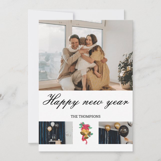 elegantes y modernas tarjetas de nuevos años (Anverso)