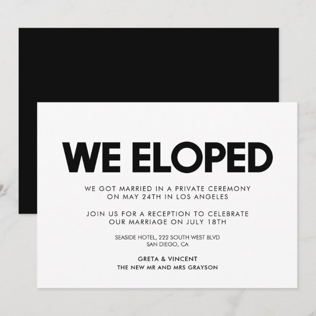 Elegimos la invitación boda moderna (Anverso / Reverso)