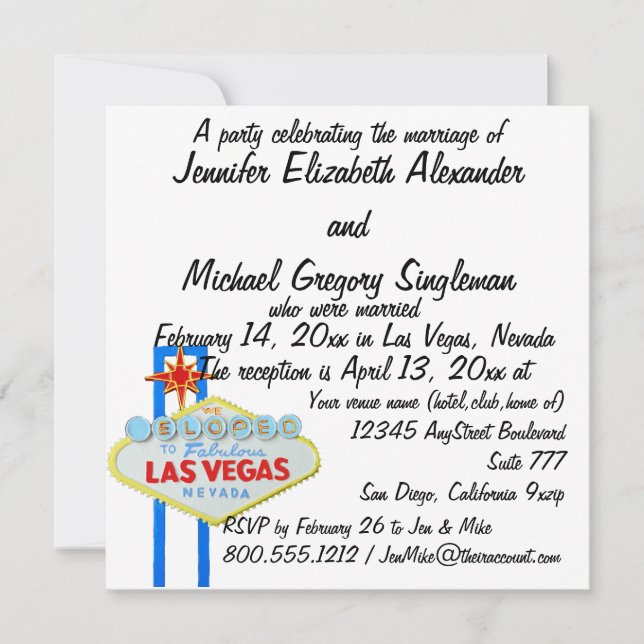 Elegimos la recepción de Invitación casada (Anverso)