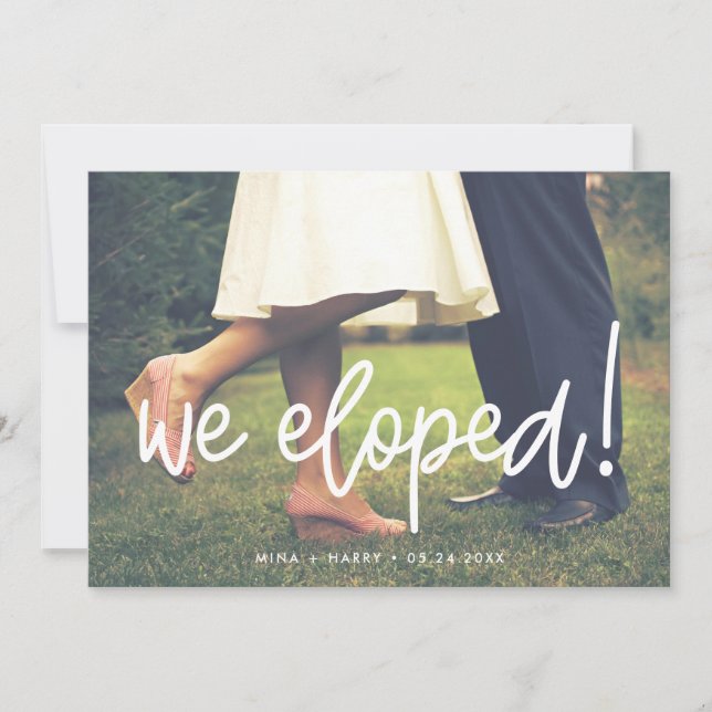 Elegimos tarjeta de fotografía boda de caligrafía  (Anverso)