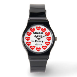 Elegir amor en cada reloj de escritura