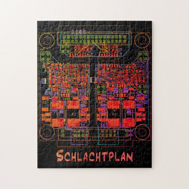 Elektrotechniker Puzzle Schaltplan "Schlachtplan" (Vertical)