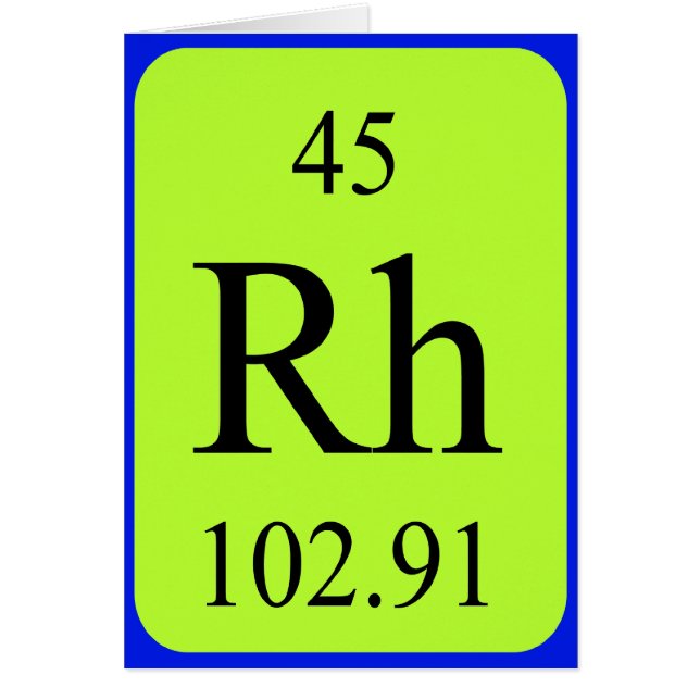 Element 45 card - Rhodium (Frente)