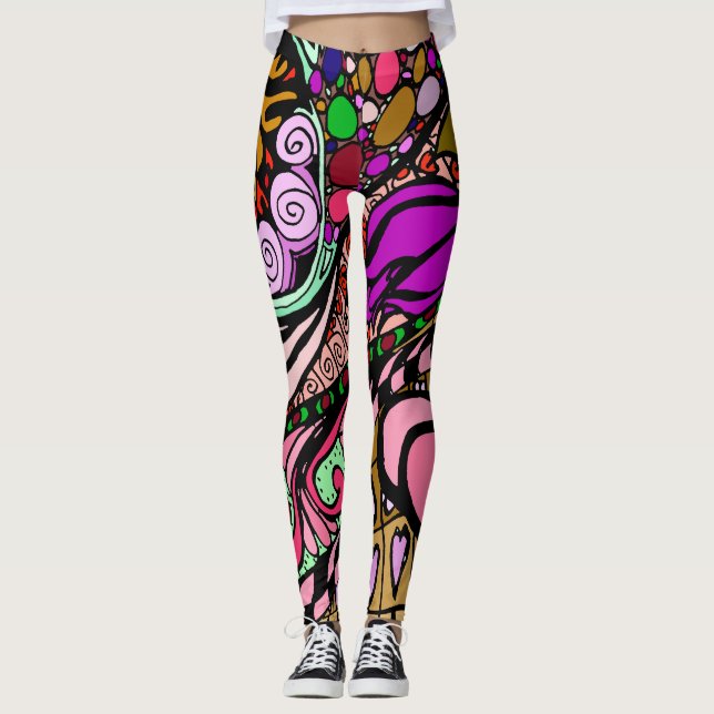 Element 9b Doodle Fine Art Leggings pink (Anverso)