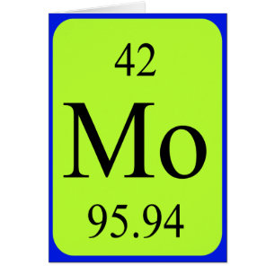 Elemento 42 tarjeta - Molybdeno