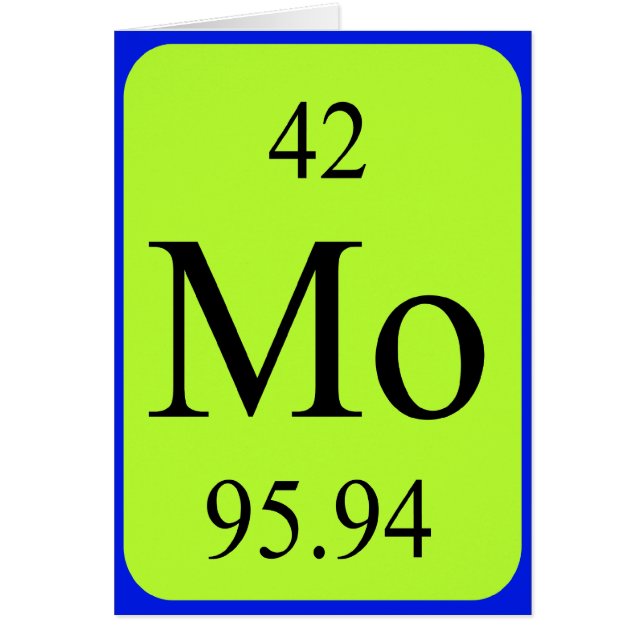 Elemento 42 tarjeta - Molybdeno (Frente)