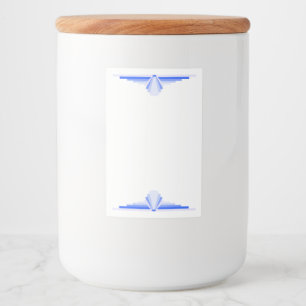 Elemento Art deco de la etiqueta de la comida azul