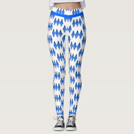 Elemento Art deco en azul Leggings