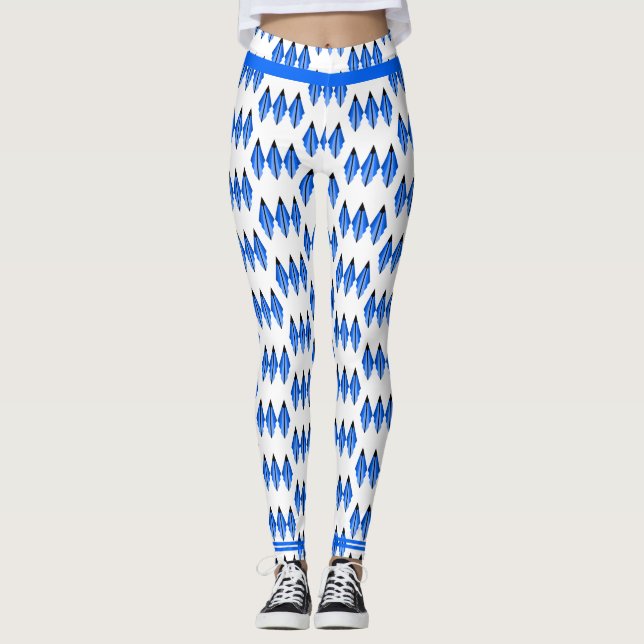 Elemento Art deco en azul Leggings (Anverso)