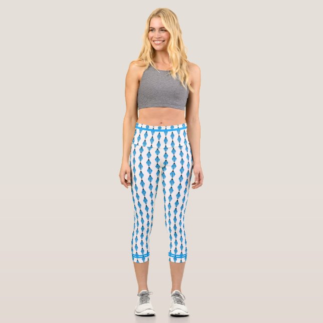 Elemento Art deco en las leggings de capri azul br (Anverso)