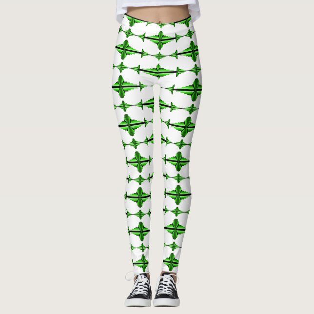 Elemento Art Deco en Leggings de color verde profu (Anverso)
