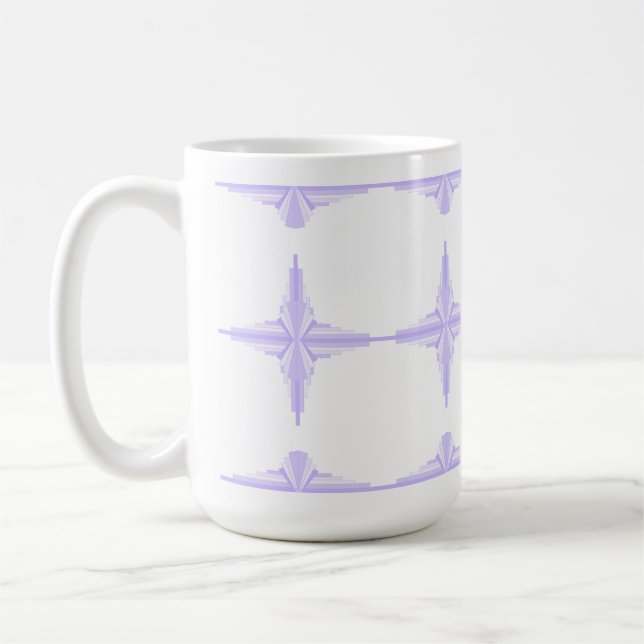 Elemento Art deco en lila y taza de café morado (Izquierda)