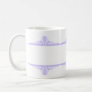 Elemento Art deco en lila y taza de café morado