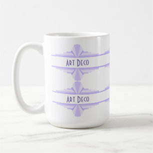 Elemento Art deco en lila y taza de café morado