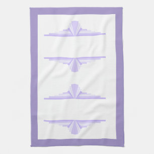 Elemento Art Decó en lilas y toallas de té púrpura