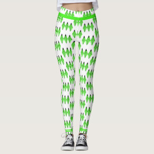 Elemento Art deco en lima verde Leggings