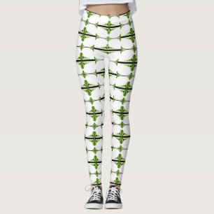 Elemento Art deco en musgo verde Leggings