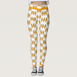 Elemento Art deco en naranja claro Leggings