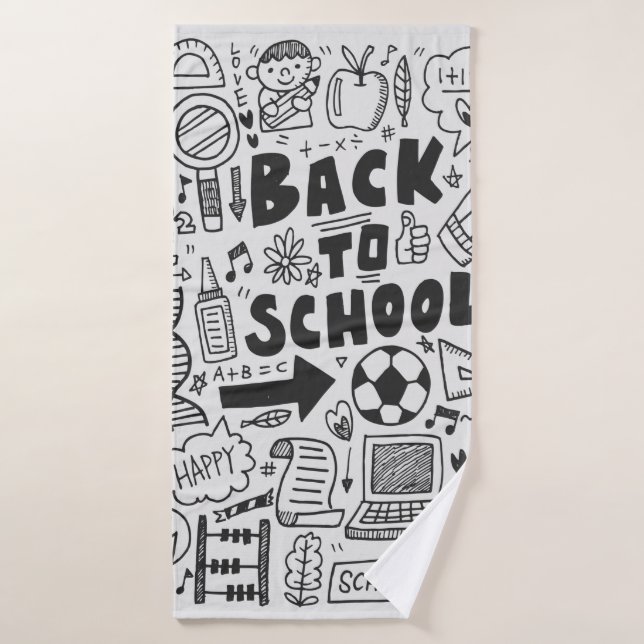 elemento de la escuela de dibujo manual (Toalla de baño)