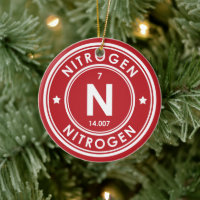 Elemento Nitrogen Ornamento Cerámico Rojo
