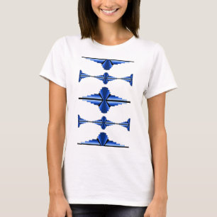 Elementos Art Deco de una camiseta azul profundo