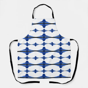 Elementos Art deco en delantal azul oscuro