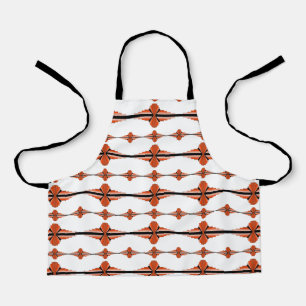 Elementos Art deco en delantal naranja