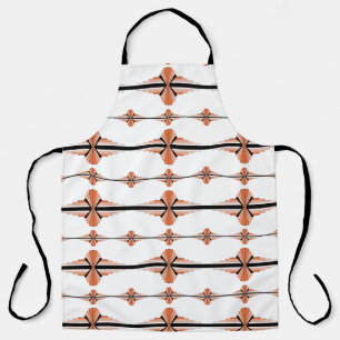 Elementos Art Déco en delantal naranja pastel