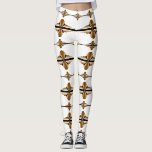 Elementos Art deco en las leggings de bronceado