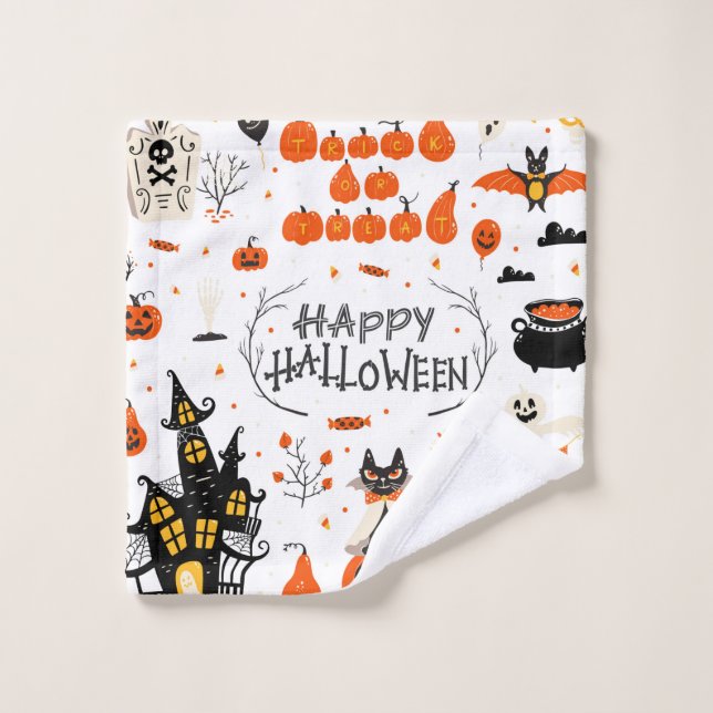 Elementos de diseño de Halloween. Clases de Hallow (Toallita)
