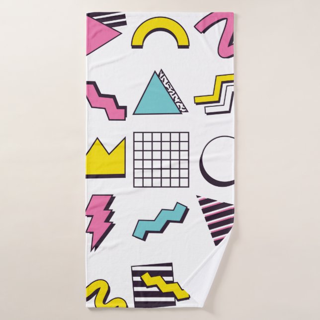 Elementos de diseño de Pop Memphis de los años 90 (Toalla de baño)