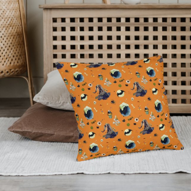 Elementos de Halloween en Cojín decorativo Naranja (Subido por el creador)