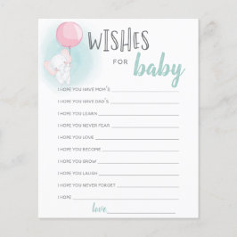 Elephant Balloons Baby Shower quiere tarjeta para
