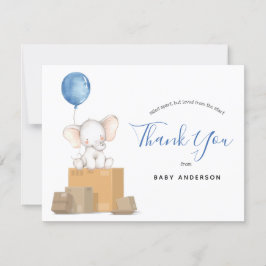 Elephant Blue Baby Shower por correo Gracias