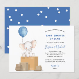 Elephant Boy Baby Shower por invitación del correo