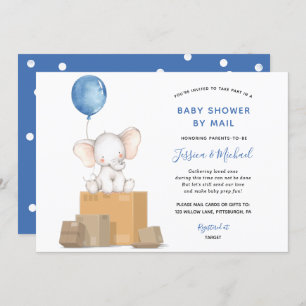 Elephant Boy Baby Shower por invitación del correo