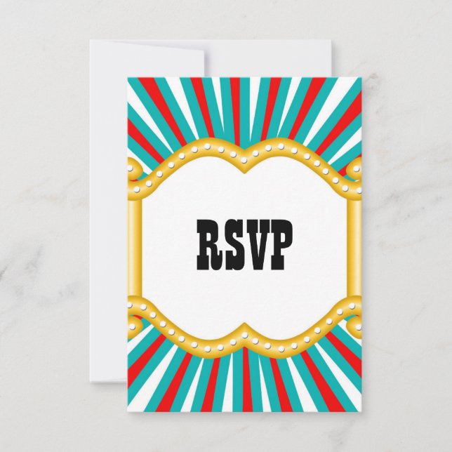 Elephant Circus Niños Partido de Cumpleaños RSVP (Anverso)