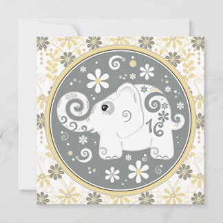 Elephant Floral Sweet 16 Invitación de cumpleaños