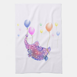 Elephant Flying Kitchen Toalla de Globos Coloridos