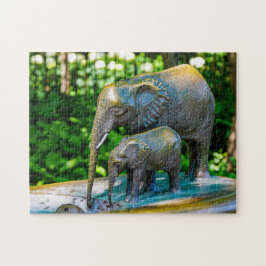 Elephant Fountain Jigsaw Puzzle