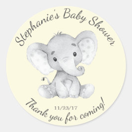 Elephant Jungle Animals Baby Shower Favor Pegatina