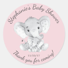 Elephant Jungle Animals Baby Shower Favor Pegatina