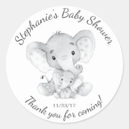 Elephant Jungle Animals Baby Shower Favor Pegatina