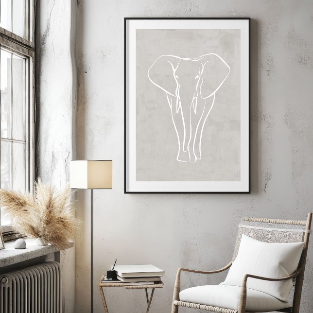 Elephant Line Art | Poster Safari minimalista (Subido por el creador)