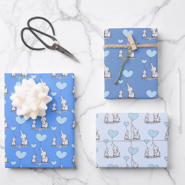 Elephant Love Design Hojas de papel de ajuste (Anverso)